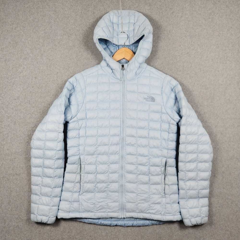 The North Face ThermoBall Eco Hoody Jacket Womens Small Blue Lightweight Puffer